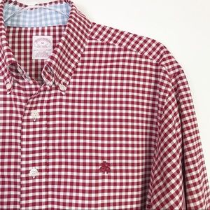Brooks Brothers Red Gingham Button Front LS Shirt